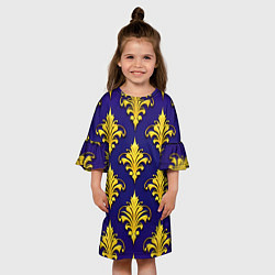 Платье клеш для девочки Геральдические лилии, цвет: 3D-принт — фото 2