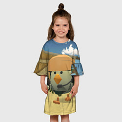 Платье клеш для девочки Chicken Gun Крош, цвет: 3D-принт — фото 2