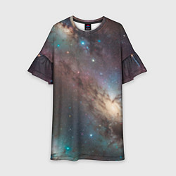 Платье клеш для девочки Бескрайняя Вселенная, цвет: 3D-принт