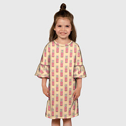 Платье клеш для девочки Красная консоль Тетрис, цвет: 3D-принт — фото 2