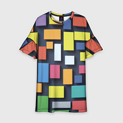 Детское платье Тетрис цветные кубики