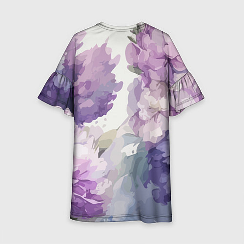 Детское платье Сирень и Пионы Акварель / 3D-принт – фото 2