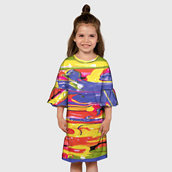 Платье клеш для девочки Красочный бум, цвет: 3D-принт — фото 2