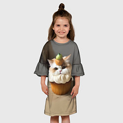Платье клеш для девочки КексоКот, цвет: 3D-принт — фото 2
