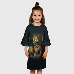 Платье клеш для девочки Зомби Симпсоны, цвет: 3D-принт — фото 2
