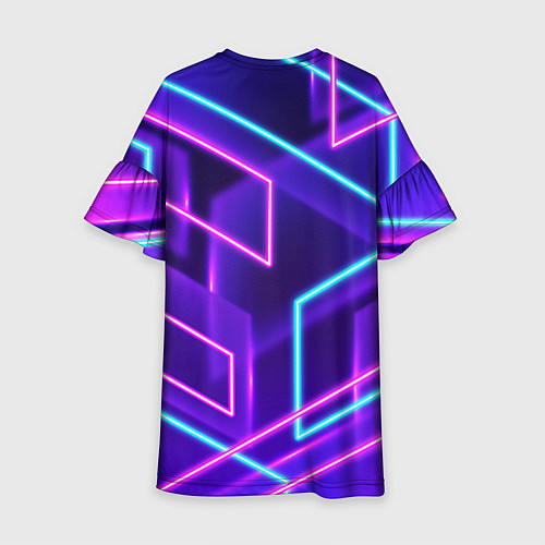 Детское платье Светящиеся разноцветные полосы / 3D-принт – фото 2
