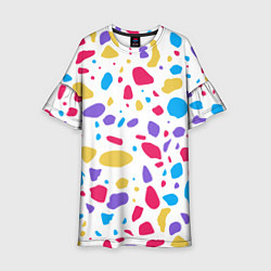 Платье клеш для девочки Узор из осколков, цвет: 3D-принт