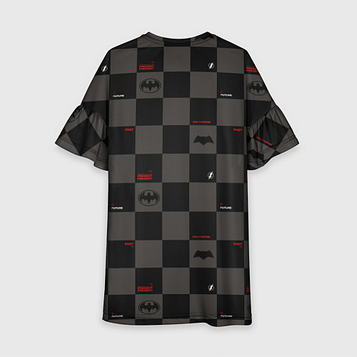 Детское платье Flash and Batman pattern squares / 3D-принт – фото 2