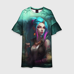 Платье клеш для девочки Jinx fantasy art Arcane League of Legends, цвет: 3D-принт