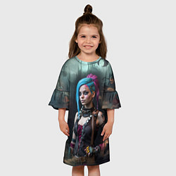 Платье клеш для девочки Fantasy Jinx Art Arcane League of Legends, цвет: 3D-принт — фото 2