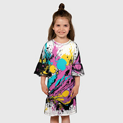 Платье клеш для девочки Топливные узоры, цвет: 3D-принт — фото 2