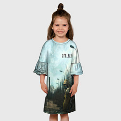 Платье клеш для девочки Stalker одиночка на дороге, цвет: 3D-принт — фото 2