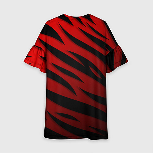 Детское платье Ведьмак - школа волка - красный / 3D-принт – фото 2