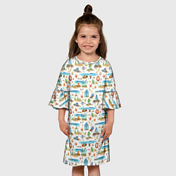 Платье клеш для девочки Летний паттерн, цвет: 3D-принт — фото 2