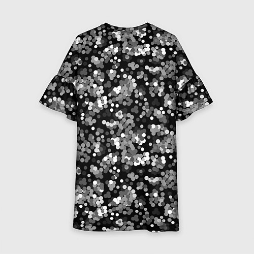 Детское платье Черно-белый узор в горошек / 3D-принт – фото 2