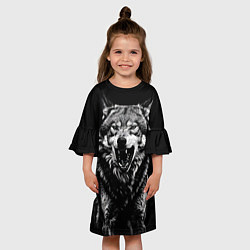 Платье клеш для девочки Злой волчара, цвет: 3D-принт — фото 2