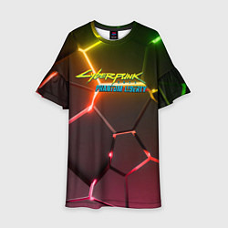 Детское платье Cyberpunk 2077 phantom liberty logo neon