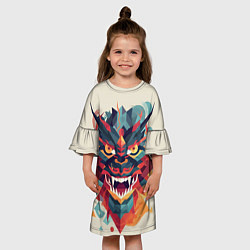 Платье клеш для девочки Дракон: арт нейросети, цвет: 3D-принт — фото 2