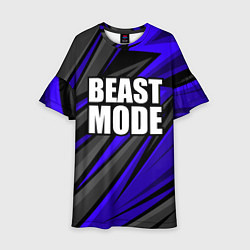 Платье клеш для девочки Beast mode - синяя униформа, цвет: 3D-принт