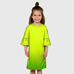 Платье клеш для девочки Сочный лимон градиент, цвет: 3D-принт — фото 2