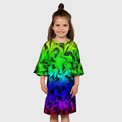 Платье клеш для девочки Камуфляж спектр, цвет: 3D-принт — фото 2