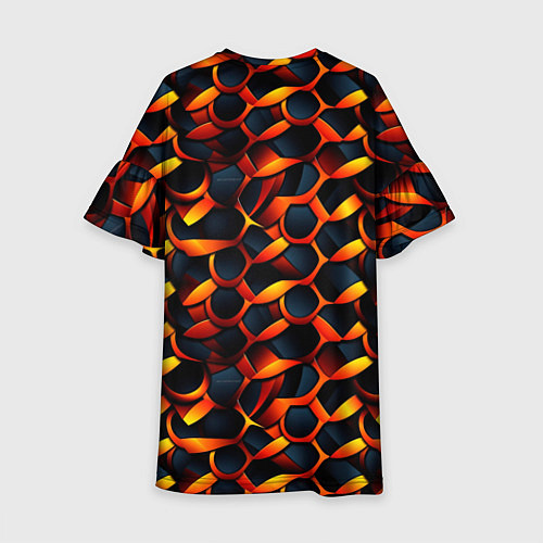 Детское платье Оранжевые звенья / 3D-принт – фото 2