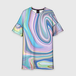 Платье клеш для девочки Sea waves fantasy, цвет: 3D-принт