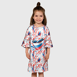 Платье клеш для девочки Сердце Россия, цвет: 3D-принт — фото 2