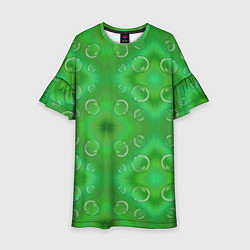 Платье клеш для девочки Зеленый орнамент, цвет: 3D-принт