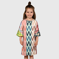 Платье клеш для девочки Волночки, цвет: 3D-принт — фото 2