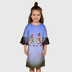 Платье клеш для девочки Два чудаковатых клоуна, цвет: 3D-принт — фото 2