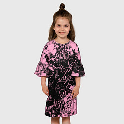 Платье клеш для девочки Блэкпинк - автографы, цвет: 3D-принт — фото 2