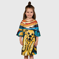 Платье клеш для девочки Крик собаки, цвет: 3D-принт — фото 2