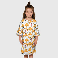 Платье клеш для девочки Хитрые лисы, цвет: 3D-принт — фото 2
