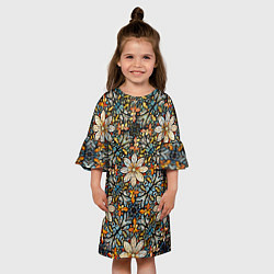 Платье клеш для девочки Витражная мозайка, цвет: 3D-принт — фото 2