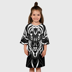 Платье клеш для девочки Белый узор, цвет: 3D-принт — фото 2