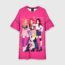 Платье клеш для девочки Blackpink anime poster, цвет: 3D-принт