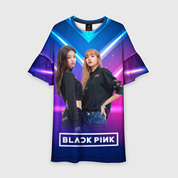 Платье клеш для девочки Blackpink neon, цвет: 3D-принт