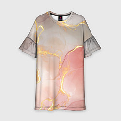 Платье клеш для девочки Texture and glitter, цвет: 3D-принт