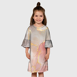 Платье клеш для девочки Texture and glitter, цвет: 3D-принт — фото 2