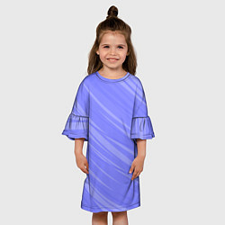 Платье клеш для девочки Диагональные полосы сиреневый, цвет: 3D-принт — фото 2