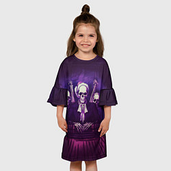 Платье клеш для девочки Скелеты Призраки в Суде - Phonk, цвет: 3D-принт — фото 2