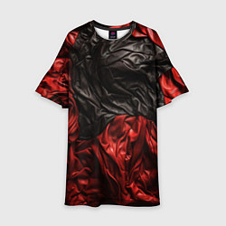 Платье клеш для девочки Black red texture, цвет: 3D-принт