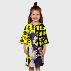 Платье клеш для девочки Шинобу кочо и иероглифы, цвет: 3D-принт — фото 2