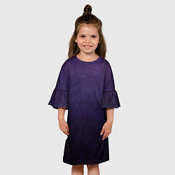 Платье клеш для девочки Фиолетово-черный градиент, цвет: 3D-принт — фото 2