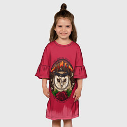 Платье клеш для девочки Bring Me The Horizon Owl, цвет: 3D-принт — фото 2