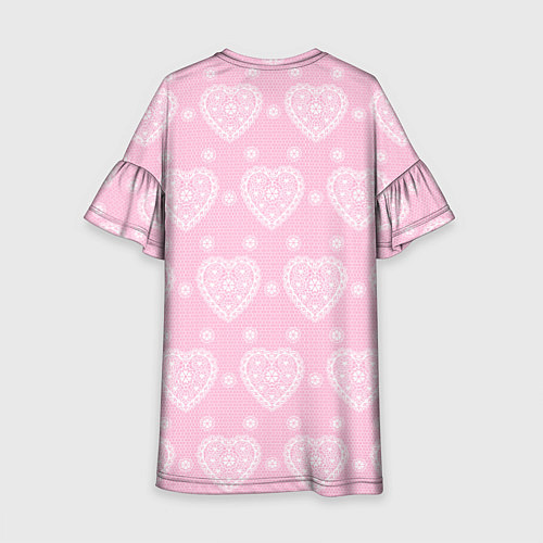 Детское платье Розовое кружево сердечки / 3D-принт – фото 2
