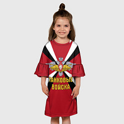 Платье клеш для девочки Танковые Войска - герб, цвет: 3D-принт — фото 2