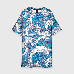 Платье клеш для девочки Sea waves, цвет: 3D-принт