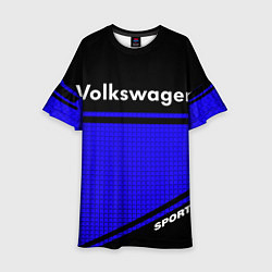 Платье клеш для девочки Volkswagen sport blue, цвет: 3D-принт